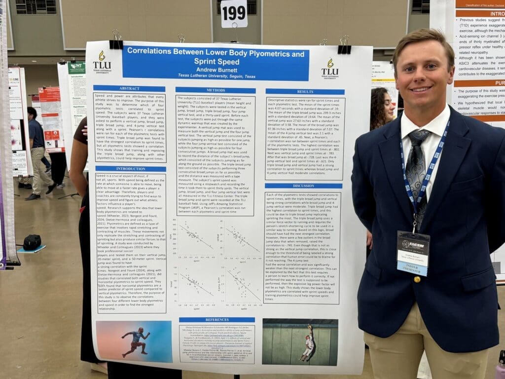 student presenting poster