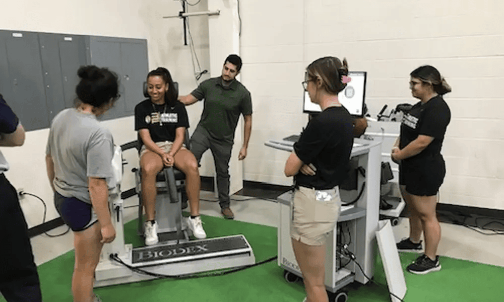 students in kinesiology lab
