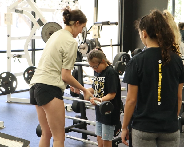 TLU Students working with adaptive PE students