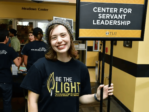 student at Servant Leadership Fair