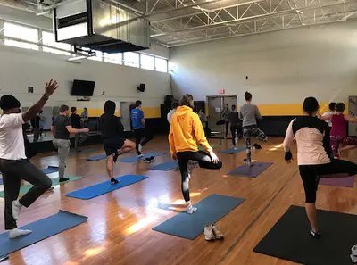 yoga class in gym
